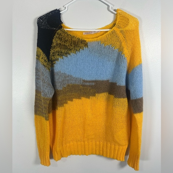 ESQUALO Sweaters - ESQUALO Multicolor Abstract Crew Neck Knit Sweater
20% wool size small oversized